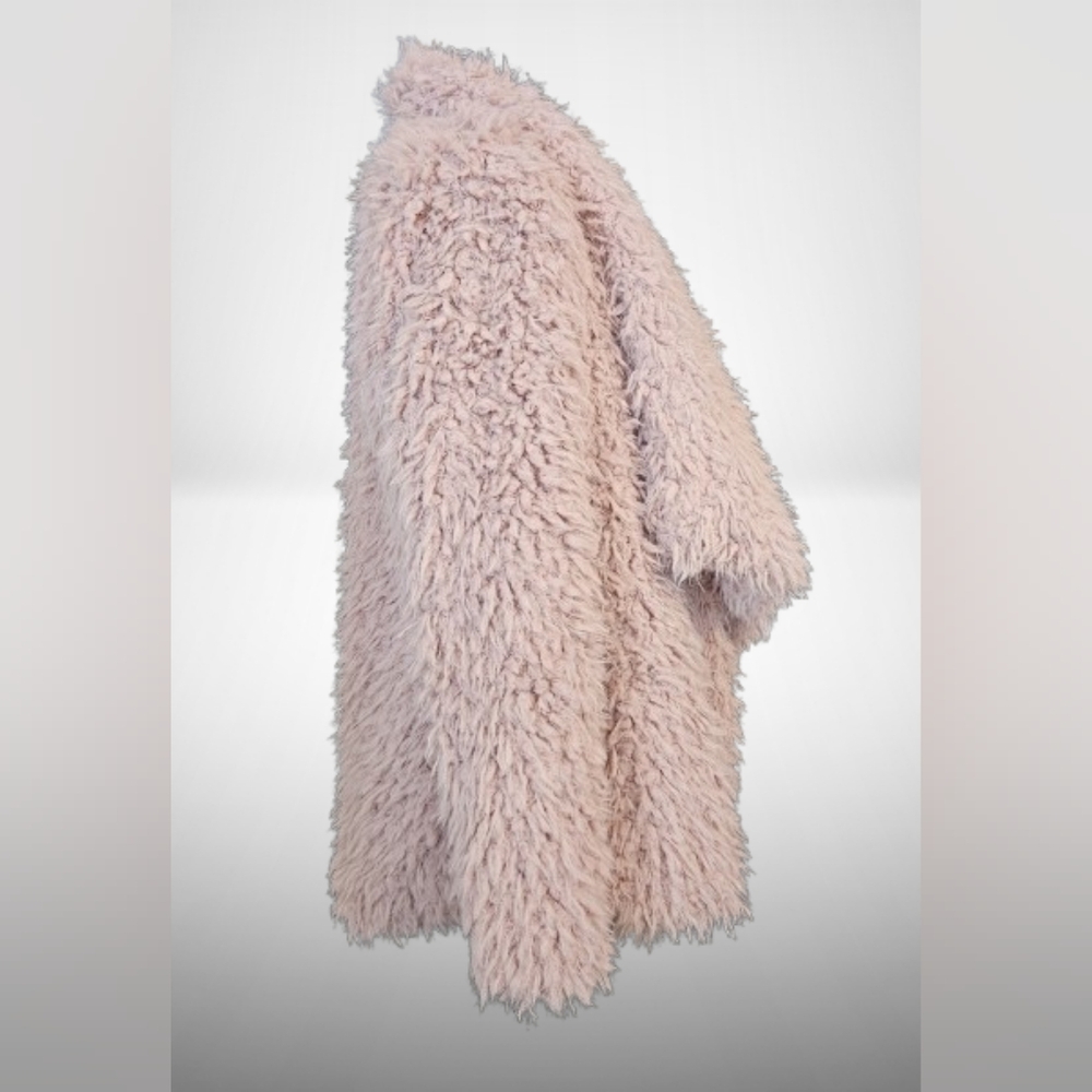 Forever 21 "Say What" Pink Faux Fur Shaggy Jacket - Size Small - Picture 3 of 10